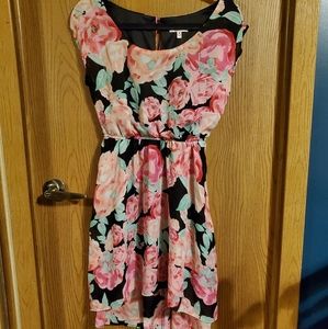 Candies Pink and Black Floral Print Dress